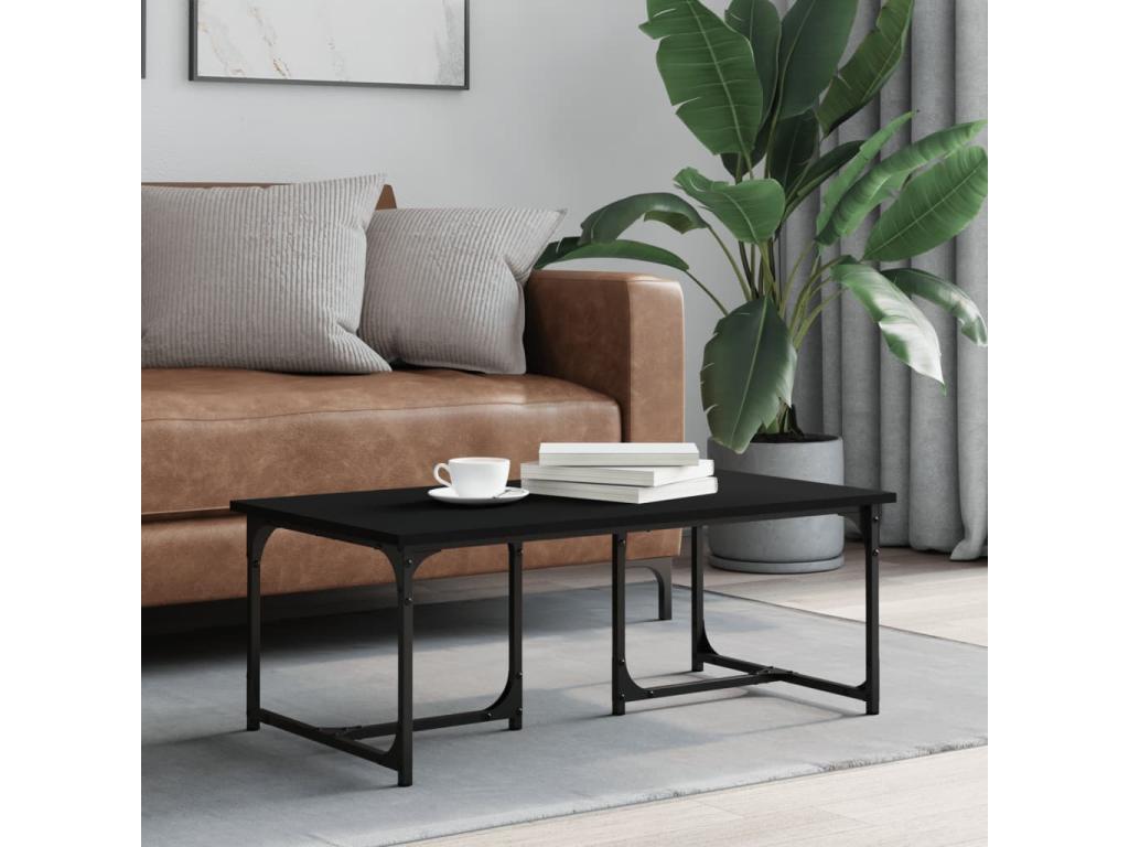 Table - Bois - Noir - 90 x 50 x 35 cm