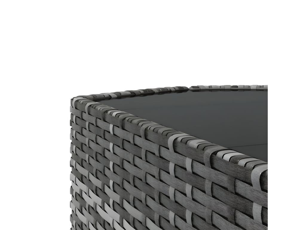 Ensemble de mobilier de jardin 4 pièces - Résine - Noir