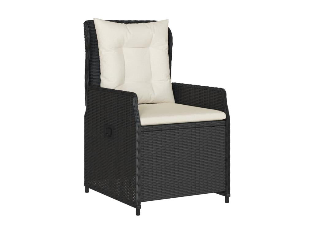 Ensemble de salle à manger d'extérieur 5 pièces - Polyester - Noir