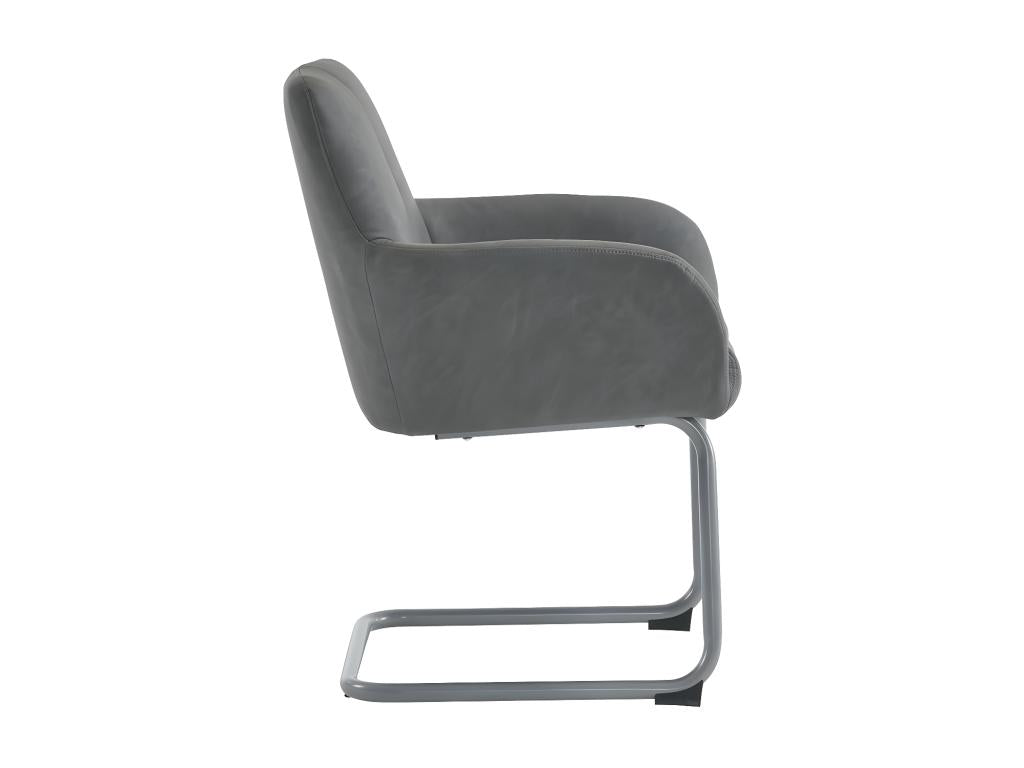 Ensemble de 4 pièces - Chaise - Simili - Gris