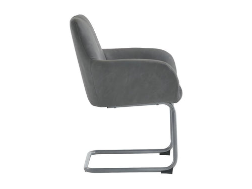 Ensemble de 4 pièces - Chaise - Simili - Gris