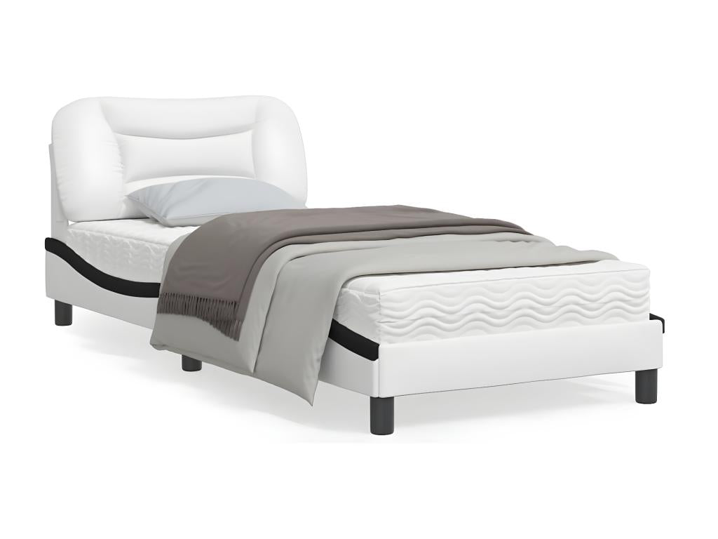 Cadre de lit - Bois - Blanc - 90 x 200 cm