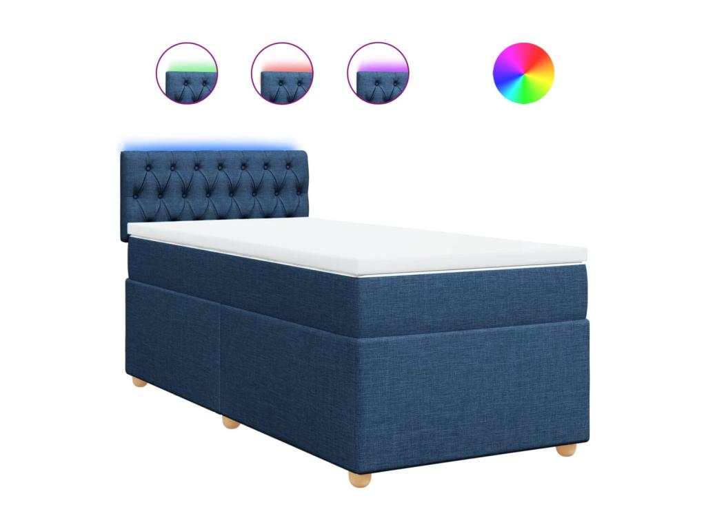 Sommier - Polyester - Bleu - 80 x 200 cm