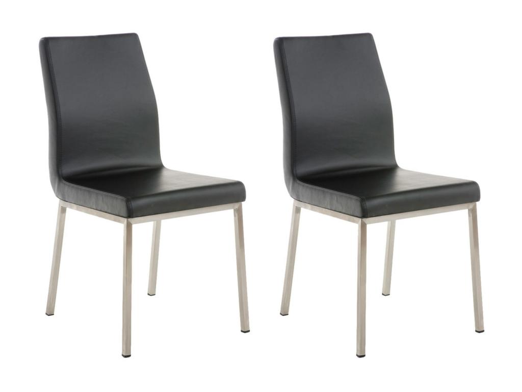 Ensemble de 2 chaises - Simili - Noir