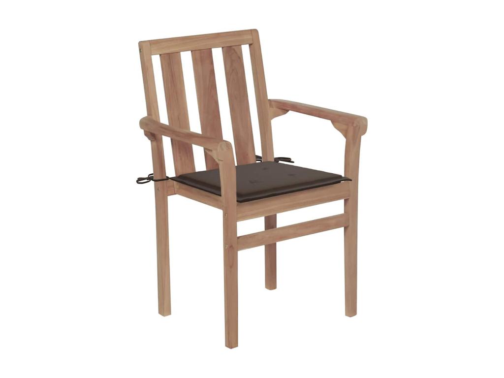 Ensemble de 2 chaises de jardin en céramique marron