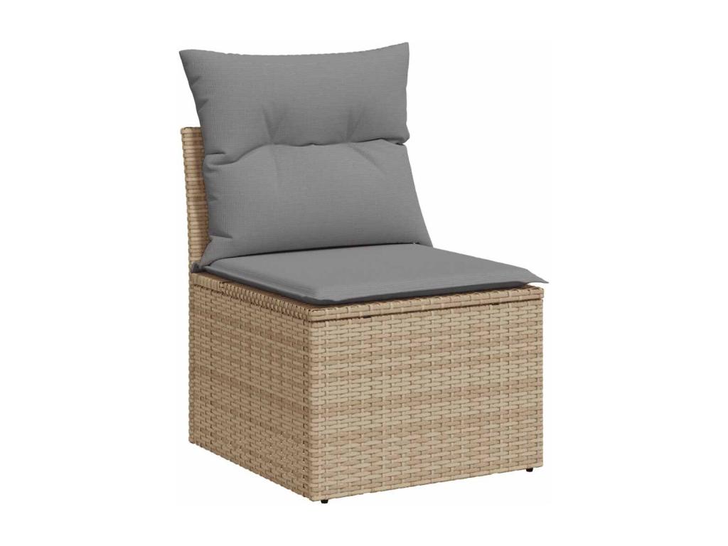 Ensemble de mobilier de jardin 7 pièces - Résine - Gris