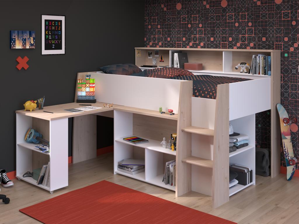 Lit - Panneau De Particule - Blanc - 90 x 200 cm