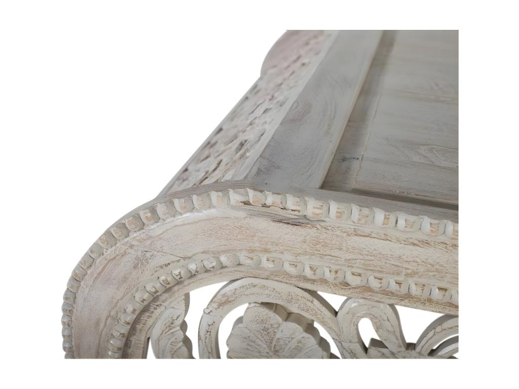 Table - Bois de manguier - Blanc - 120 x 90 x 46 cm