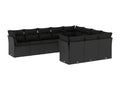 Ensemble de mobilier de jardin 10 pièces - Résine - Noir
