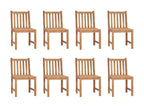 Ensemble de 8 chaises de jardin - Bois - Vert