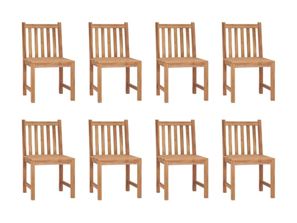 Ensemble de 8 chaises de jardin - Bois - Vert