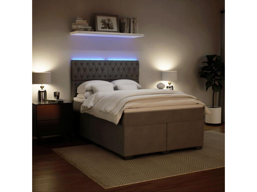 Sommier - Soie - Gris - 140 x 200 cm