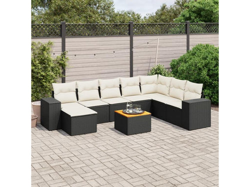 Ensemble de mobilier de jardin 9 pièces - Résine - Gris