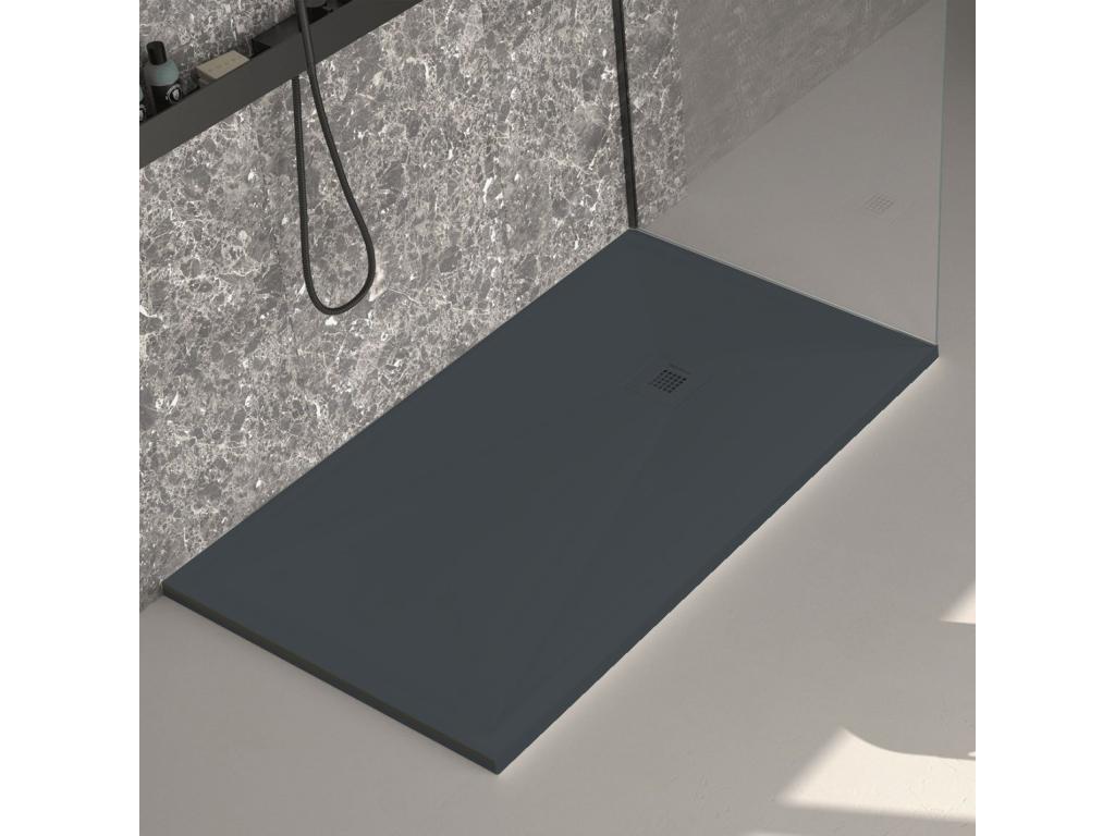 Receveur de douche - Résine - Anthracite - 80 x 70 cm