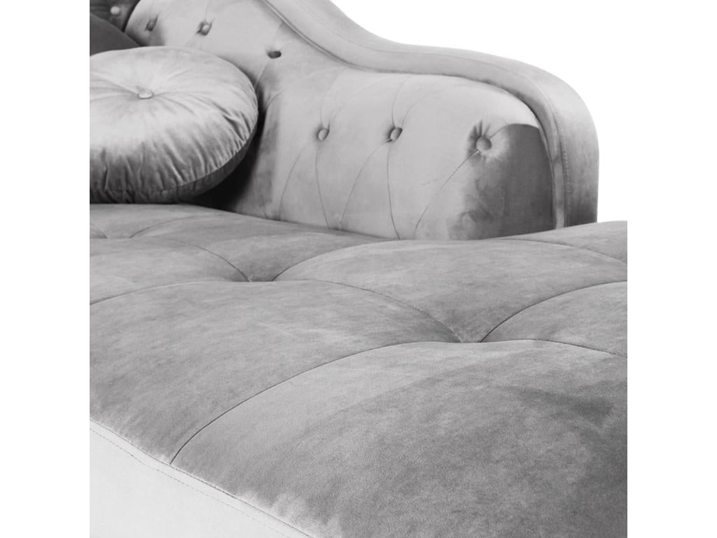 Canapé d'angle - Velours - Argent