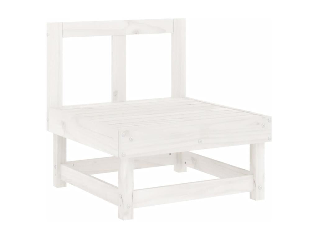 Ensemble de mobilier de patio 6 pièces - Bois - Blanc