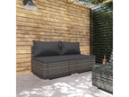 Ensemble de mobilier de patio 2 pièces - Acier - Gris