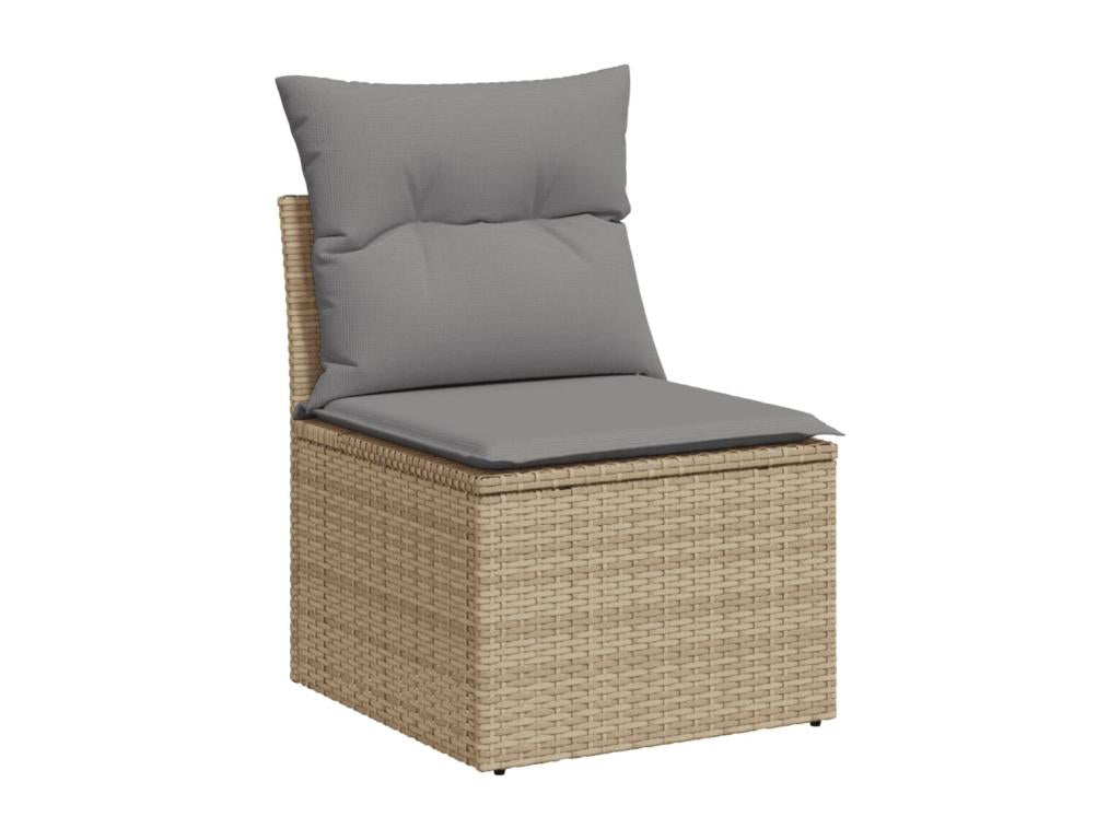 Ensemble de mobilier de jardin 8 pièces - Résine - Beige