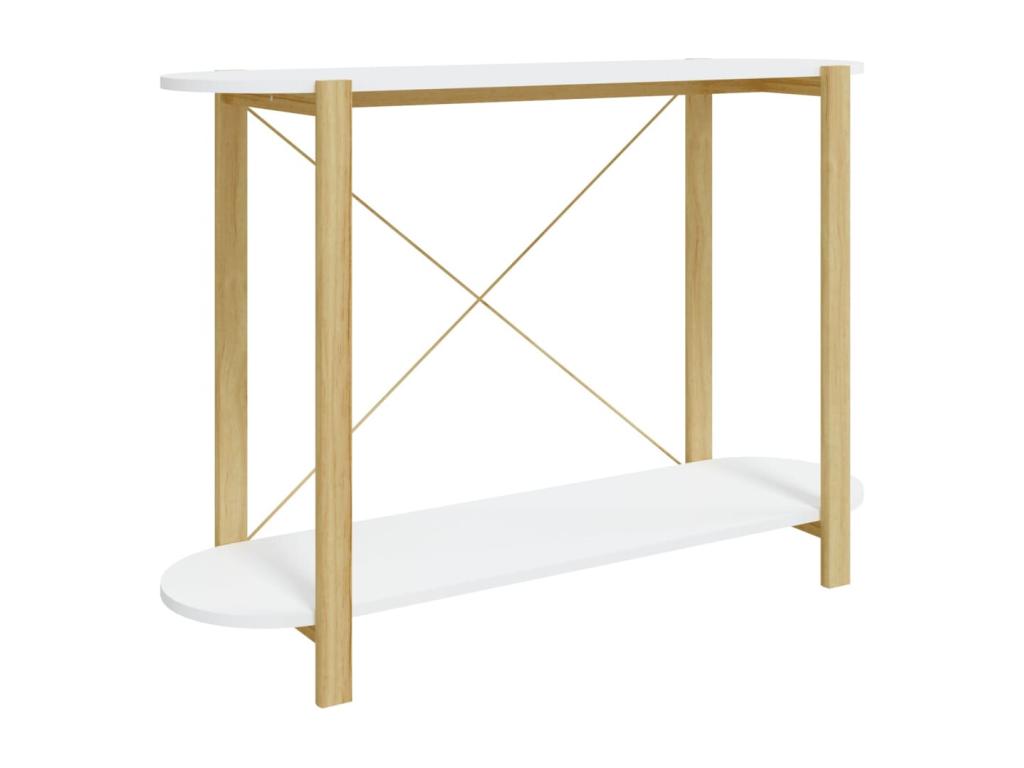 Table - Panneau Et Dérivés De Bois - Blanc - 110 x 38 x 75 cm