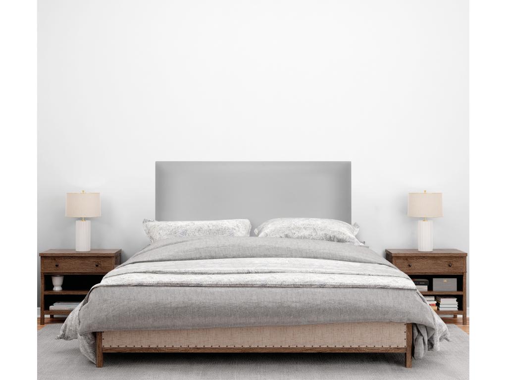 Tête de lit - Pin, Simili - Gris clair - 90 x 190 cm