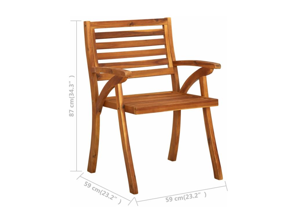 Ensemble 3 pièces - Chaise - Bois - Vert