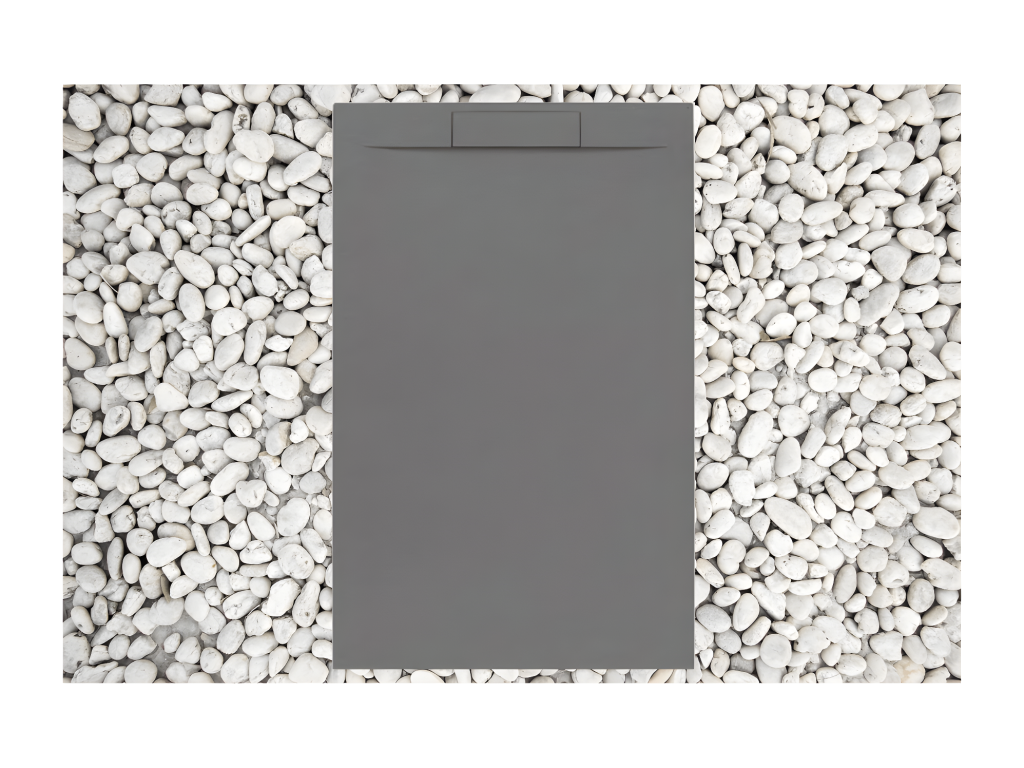 Receveur de douche - Résine - Gris - 75 x 115 cm