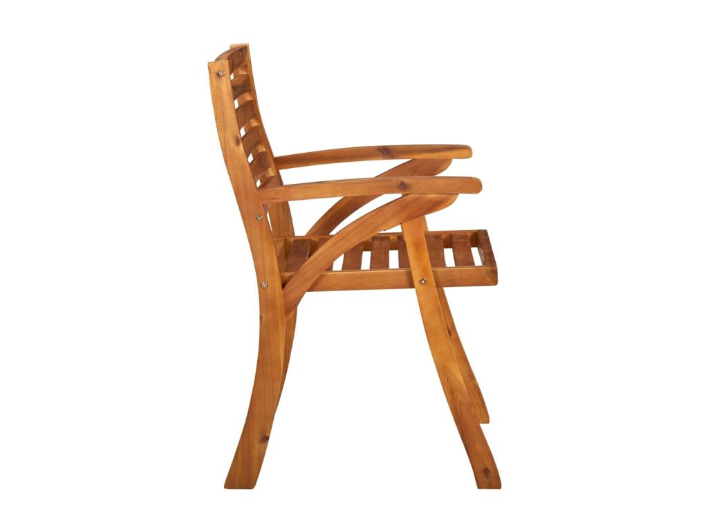Ensemble de 8 chaises de jardin - Bois - Marron