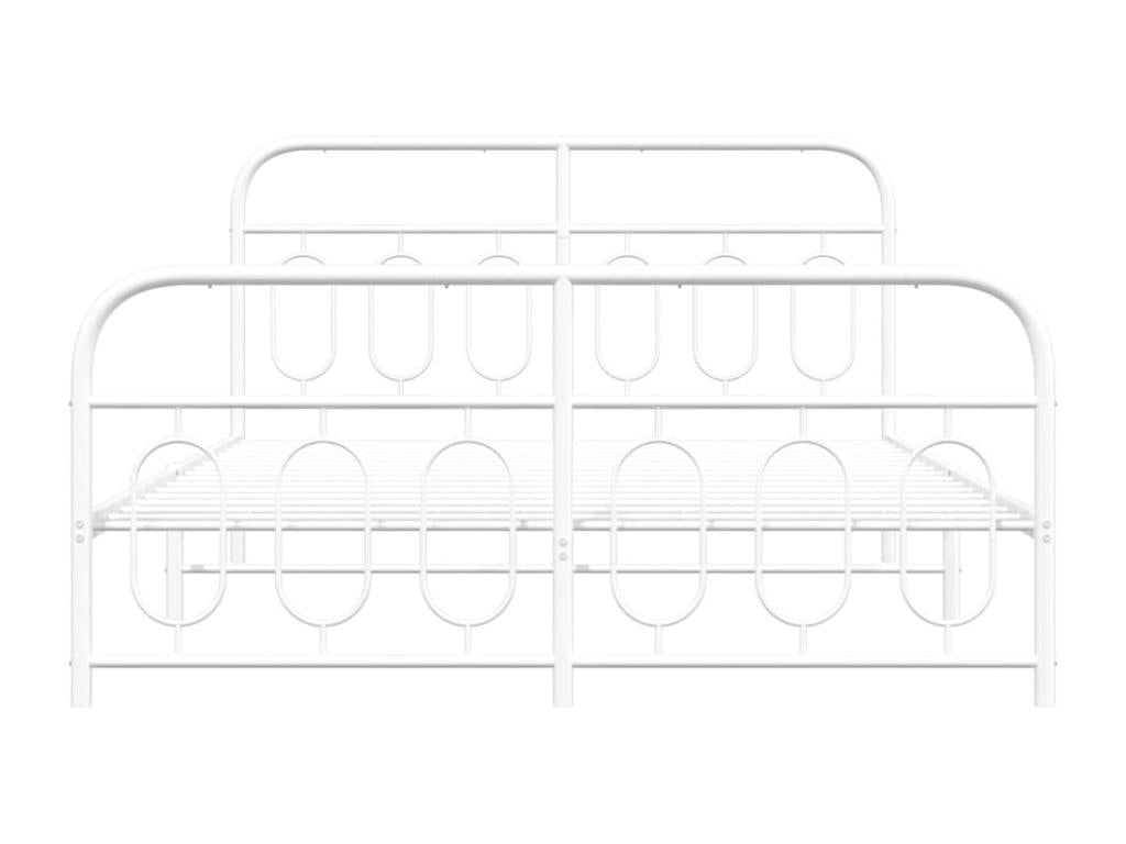 Cadre de lit - Métal - Blanc - 140 x 190 cm