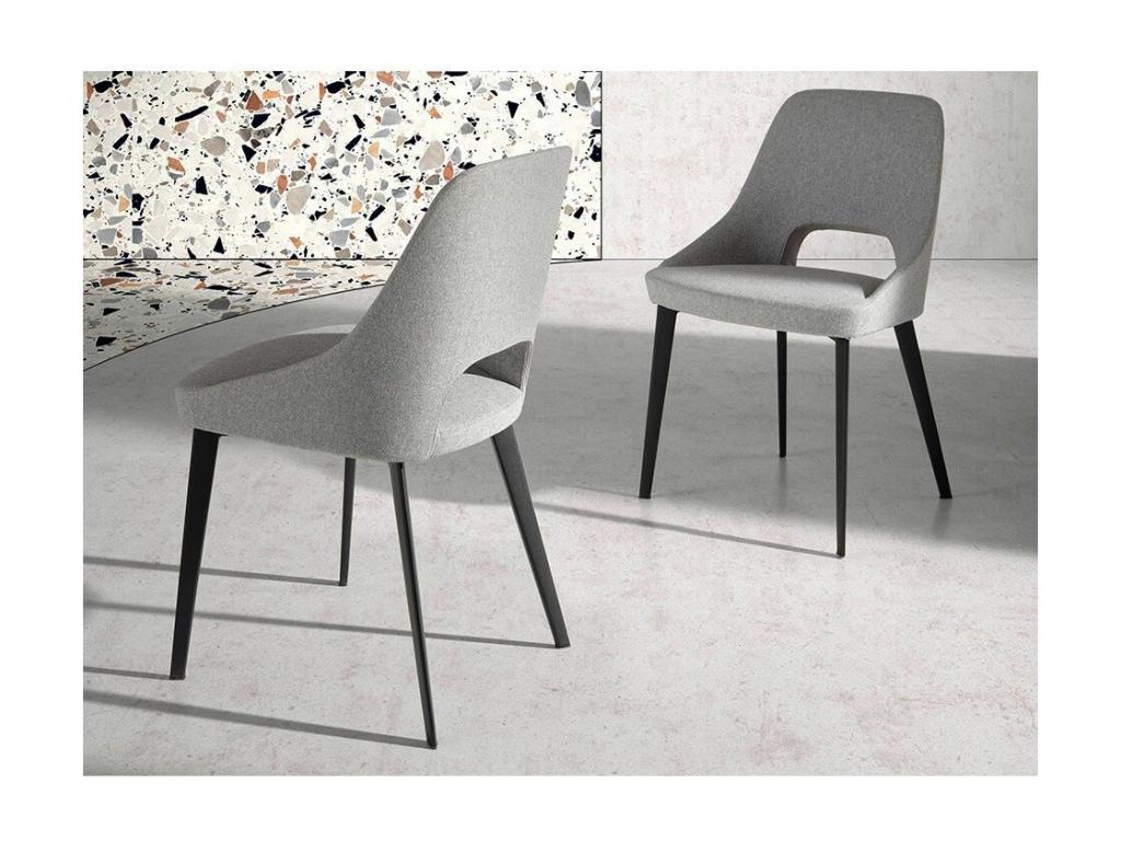 Ensemble de 2 chaises - Polyester - Noir