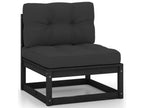 Ensemble de mobilier de patio 12 pièces - Bois - Noir
