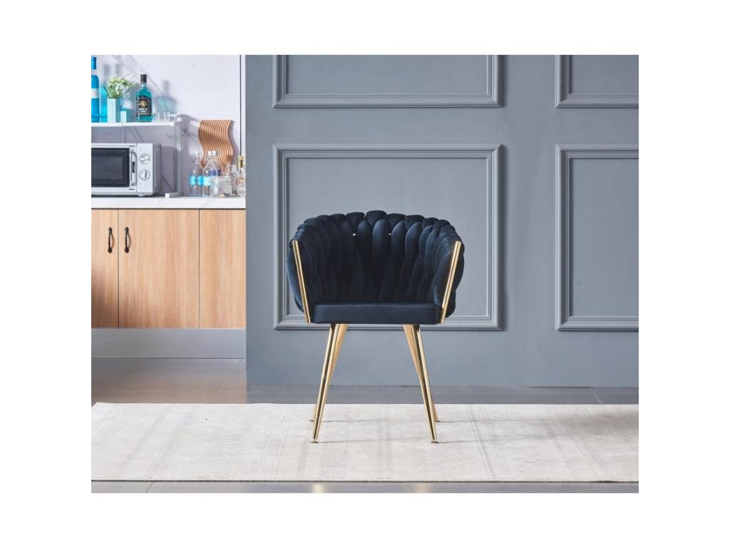 Fauteuil - Velours - Noir