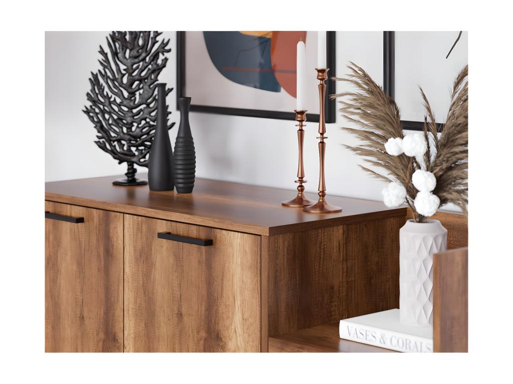 Armoire - Panneau Et Dérivés De Bois - Naturel Foncé - 140 x 45 x 80 cm