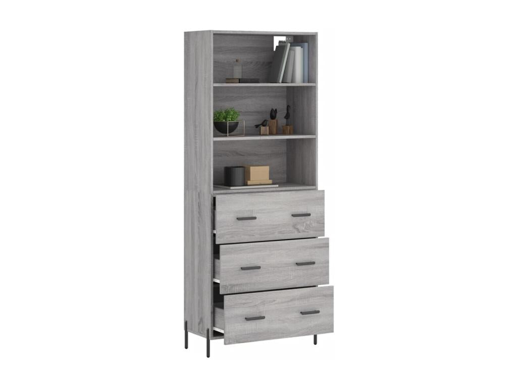 Buffet - Bois - Gris - 69,5 x 34 x 180 cm