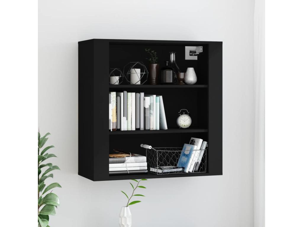 Armoire - Bois - Noir - 80 x 33 x 80 cm