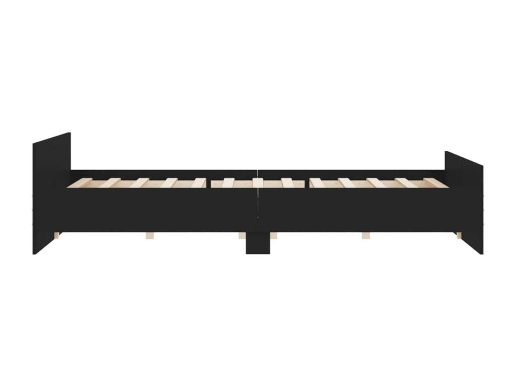 Cadre de lit - Bois - Noir - 200 x 200 cm