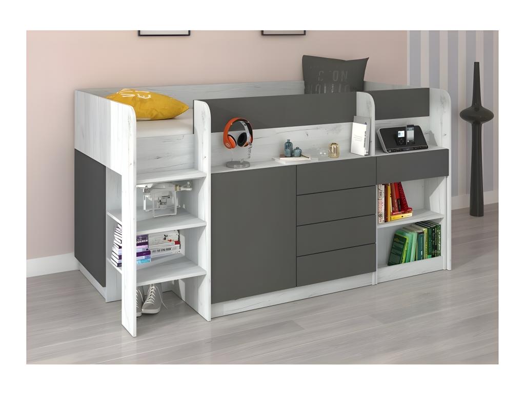 Lit - Panneau Et Dérivés De Bois - Marron - 90 x 200 cm