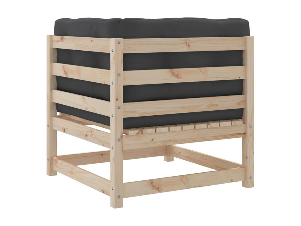 Ensemble de mobilier de patio 4 pièces - Bois - Marron