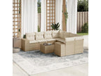 Ensemble de mobilier de jardin 9 pièces - Résine - Beige