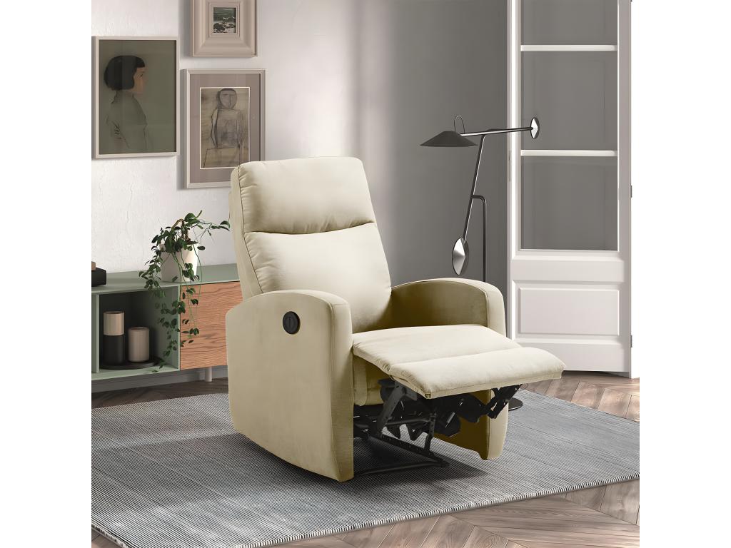 Fauteuil - Bois - Beige