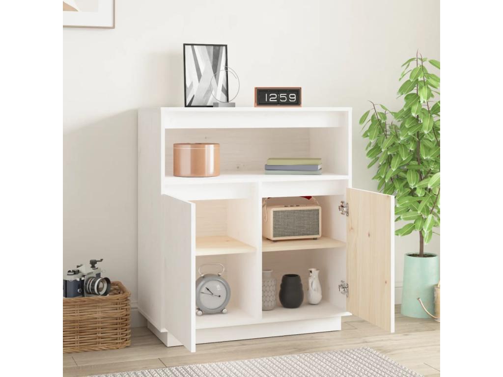 Buffet - Bois - Blanc - 70 x 34 x 80 cm