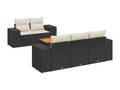 Ensemble de mobilier de jardin 6 pièces - Résine - Noir