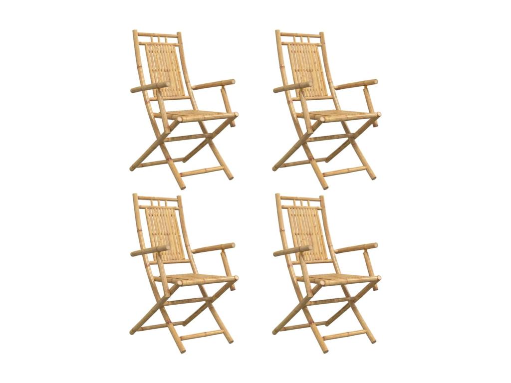 Ensemble de 4 chaises - Bois - Marron - 53 x 66 x 99 cm