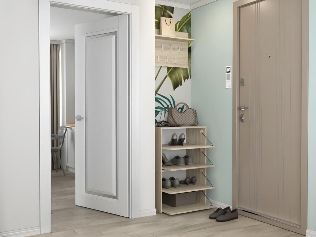 Meuble à Chaussures - Panneau Et Dérivés De Bois - Beige - 60 x 36 x 88 cm