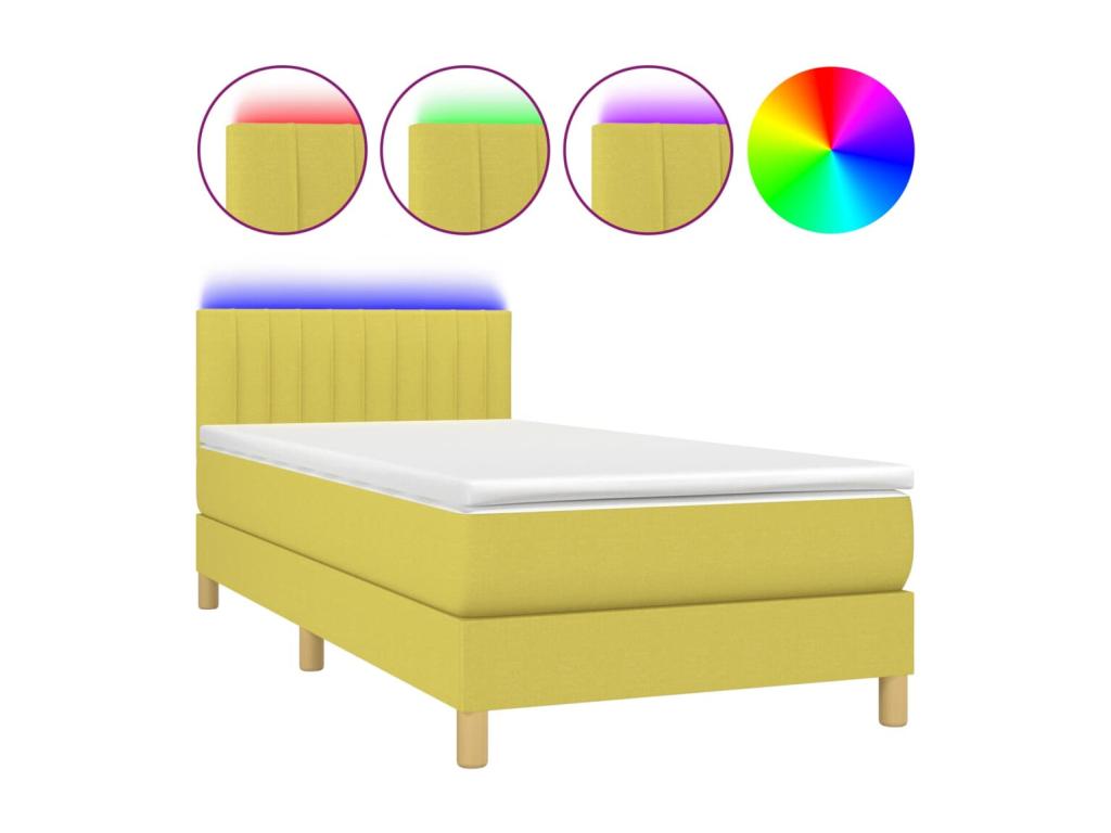 Sommier - Polyester - Vert - 100 x 200 cm