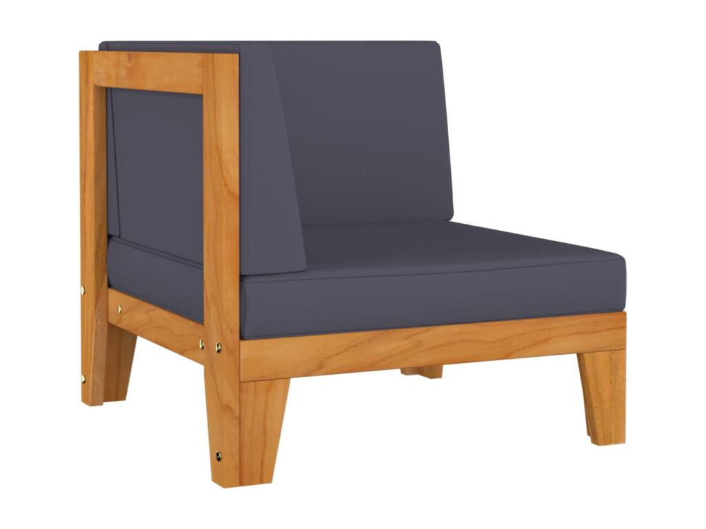 Ensemble de mobilier de jardin 5 pièces - Résine - Gris