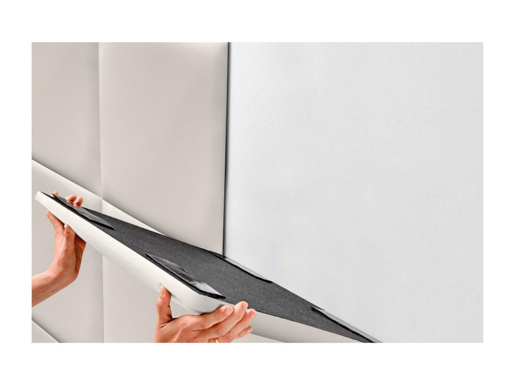 Tête de lit - Simili - Blanche - 60 x 60 cm