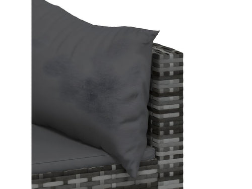 Ensemble de mobilier de jardin 4 pièces - Résine - Noir