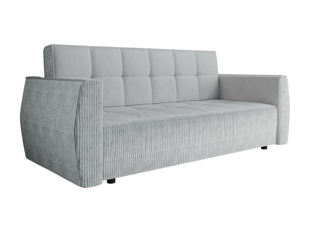 Canapé convertible - Polyester - Gris - 93 x 225 x 98 cm