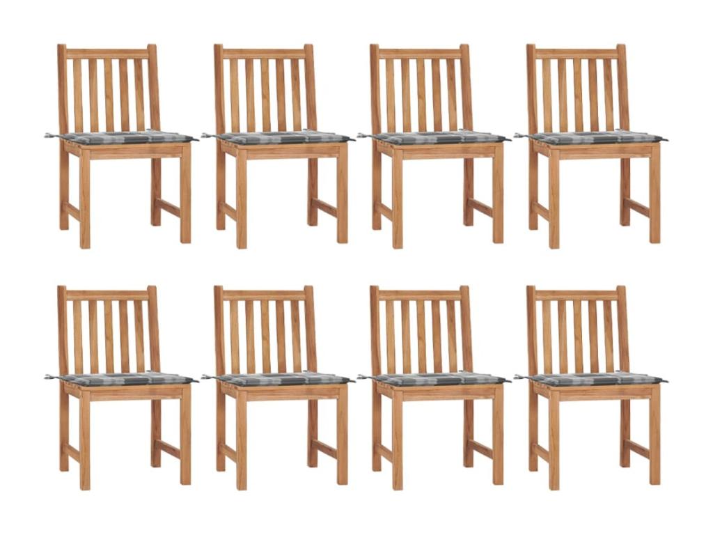Ensemble de 8 chaises de jardin - Bois - Vert