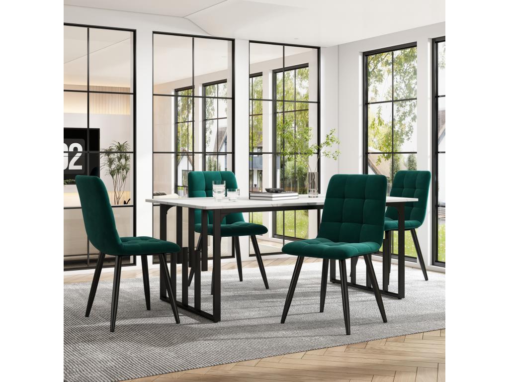 Table - Métal - Noir - 140 x 80 cm